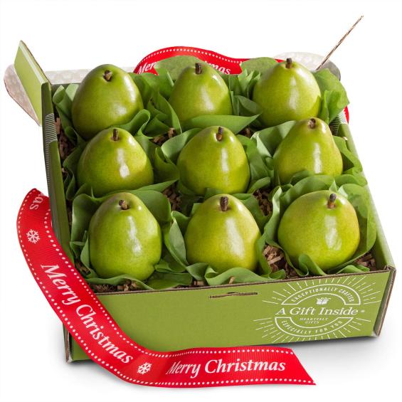 AB1006X, Merry Christmas Imperial Comice Pears Deluxe Fruit Gift